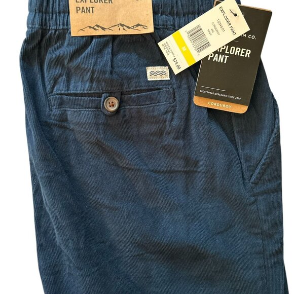 NWT Surf & Swim Co. Explorer Pant Blue Corduroy Drawstring Size Medium - Picture 2 of 7